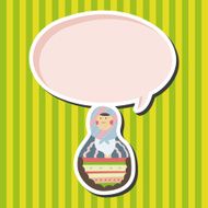 Matryoshka Russian traditional wooden doll vector pattern el N103
