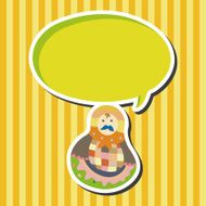 Matryoshka Russian traditional wooden doll vector pattern el N105