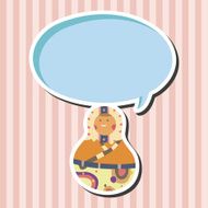 Matryoshka Russian traditional wooden doll vector pattern el N106