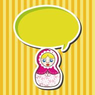 Matryoshka Russian traditional wooden doll vector pattern el N110