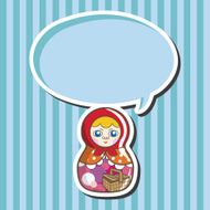 Matryoshka Russian traditional wooden doll vector pattern el N112