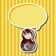 Matryoshka Russian traditional wooden doll vector pattern el N114