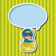Matryoshka Russian traditional wooden doll vector pattern el N115