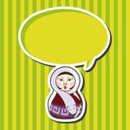 Matryoshka Russian traditional wooden doll vector pattern el N117