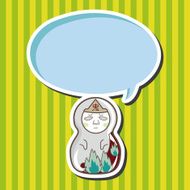 Matryoshka Russian traditional wooden doll vector pattern el N118