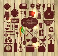 Kitchen icons set of tools N5