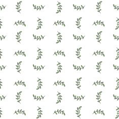 Seamless hand-drawn pattern with doodle leaves Vector illustration