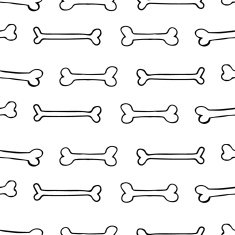 Vector seamless pattern with hand drawn bones N3