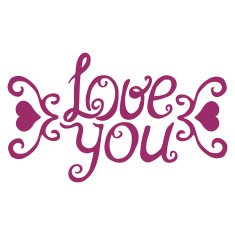 Love you lettering with floral ornament N4