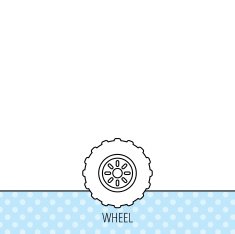 Tractor wheel icon Tire service sign N5