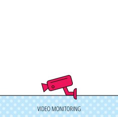 Video monitoring icon Camera cctv sign N2