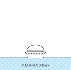Vegetarian burger icon Fast food sign N3