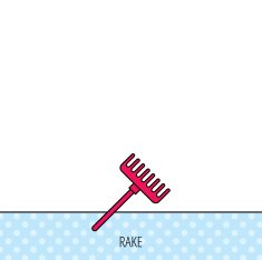 Rake icon Gardening equipment sign N6