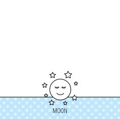 Moon and stars icon Night or sleep sign N3