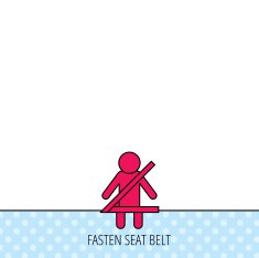 Fasten seat belt icon Human silhouette sign N5