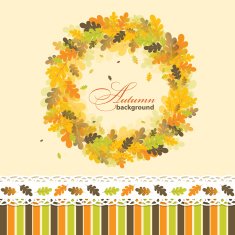Oak autumn background vector N3