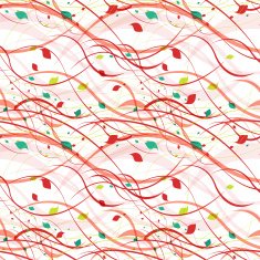 Floral seamless pattern Abstract waves with leaves eco nature background N6