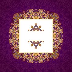 Vector decorative line art frame in Eastern style N9