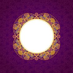 Vector decorative line art frame in Eastern style N10