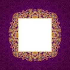 Vector decorative line art frame in Eastern style N12
