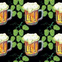 OktoberfestGermany seamless pattern beer and hop
