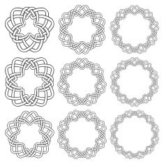 Nine circular decorative elements with stripes braiding N25