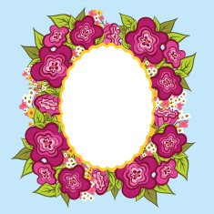Frame with floral background N12