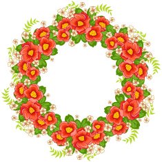 Frame of flowers arranged in a circle N3