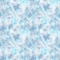 Seamless pattern with abstract transparent peonies leaves