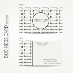 Geometric business card template with ethnic arrows for your design N3
