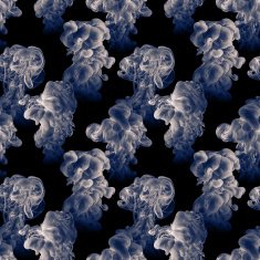 Seamless pattern with abstract clouds of ink drawn by hand N5