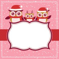 christmas cartoon owls illustration N3