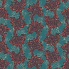 striped floral seamless pattern in indian style N4