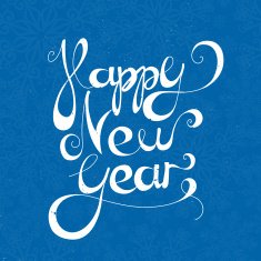 Calligraphic New Year lettering