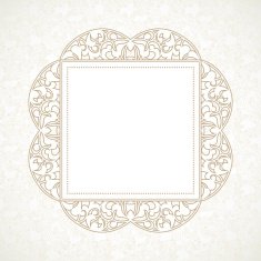 Vector decorative line art frame in Eastern style N14