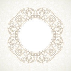 Vector decorative line art frame in Eastern style N15