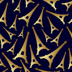 gold eiffel tower france country seamless pattern eps10