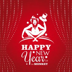 New year greeting card with monkey N7