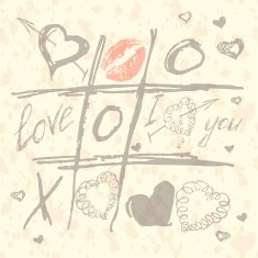 vector Tic Tac Toe Hearts Valentine background The valentines day