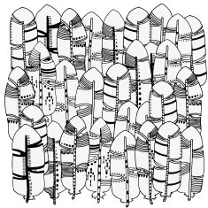 Pattern for coloring book Feathers N3