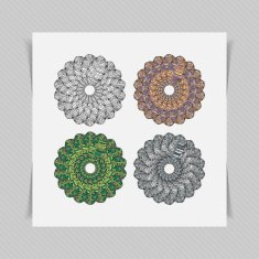 Set of four ethnic Circle Ornament N2
