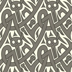 Halloween Skull Seamless Pattern N2