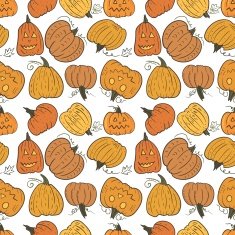 Funny Pumpkin Vector Pattern