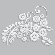 Flowers and floral elements cut from paper N2