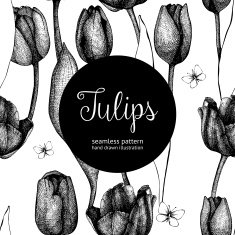 Spring vintage background with tulip flowers