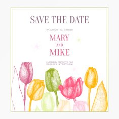 Vector tulip invitation card N3