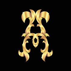 golden baroque monogram N2