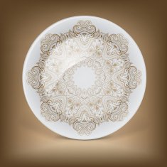 Christmas decorative plate with round lace pattern