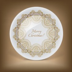 Christmas decorative plate with circular lace pattern N3