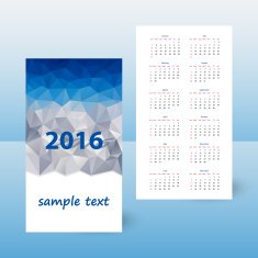 year calendar triangular design mountains